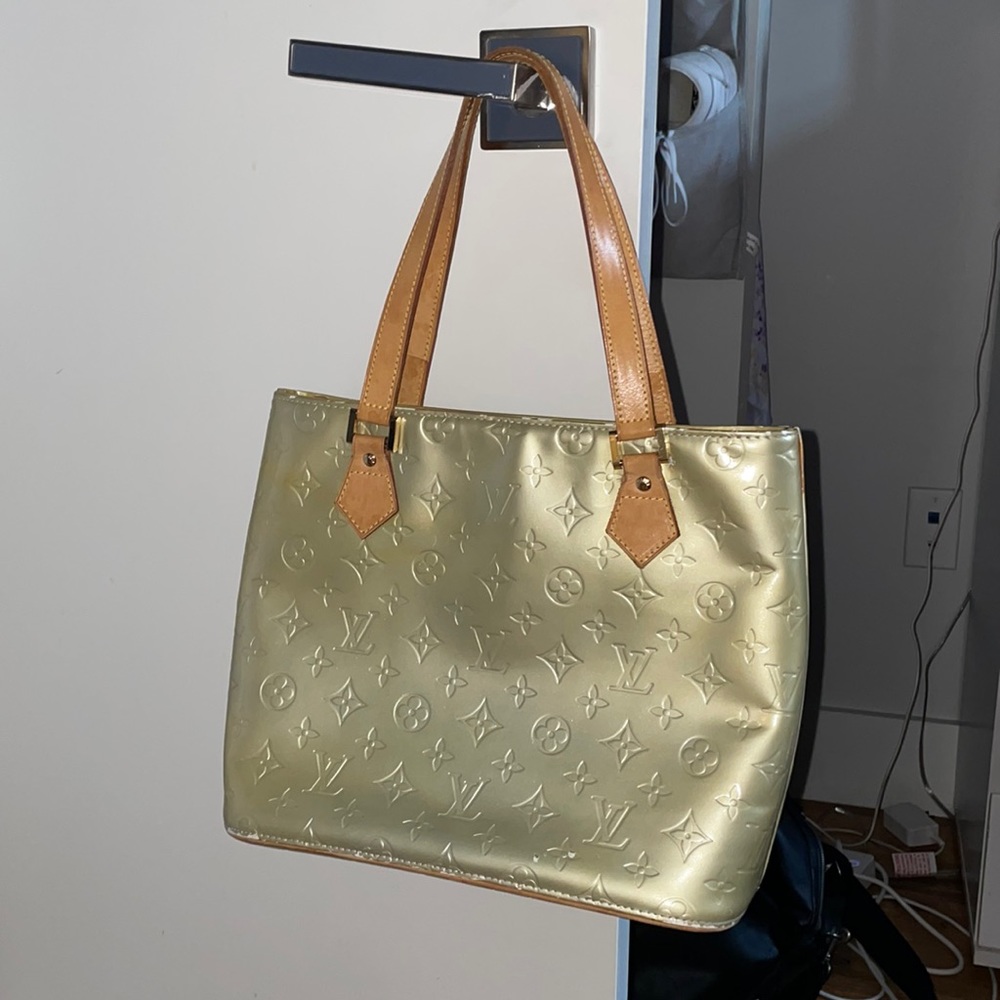 Gold beige vintage Louis Vuitton Vernis Houston bag